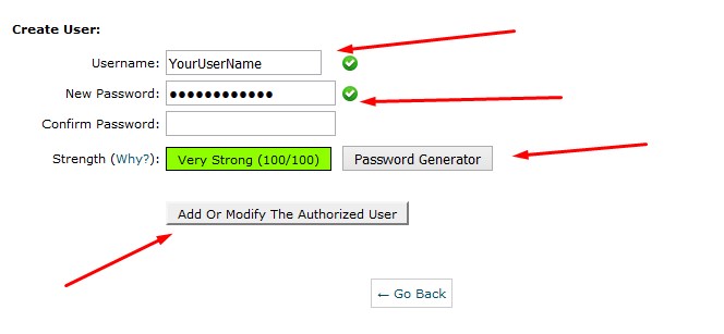 Add password to folderin cpanel