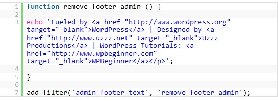 ایجاد و تغییر متن فوتر قالب